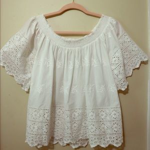 White Broderie Off-Shoulder Top